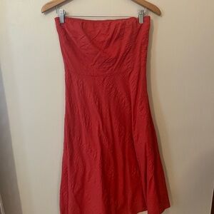 J crew Orange Strapless Sun Dress